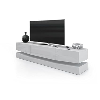 Porta Tv Moderno Modello New York Mobile Per Tv Per Il Tuo Soggiorno Frontali Bianco Lucido