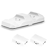 MoKo Xbox One X / Xbox One / Xbox One S / Xbox One Elite Dual Controller Charging Dock Kit, with Two 600mAh Rechargeable Battery Packs, White