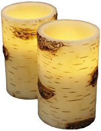 Newport Coast Collection 2 pack Birch Flame-less LED Candles Vanilla Scent 5"H with 6 Hr Timer
