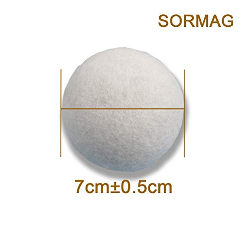 SORMAG Wool Dryer Balls Organic,Laundry Wool Balls for Dryer Premium Reusable All Natural Fabric Softener Best Gift 100% Handmade Pure Wool 6XL Eco Alternative to Drying Sheets