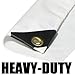 6'x12' 12 mil White Tarp Extra Heavy Duty 3 Ply Reinforced Canopy 6 oz 3 Layer (Finished Size 5’.6 x 11’.6)