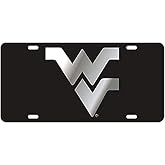 Dixie Dawgs West Virginia Laser Cut License Plate Car Tag WV Mountaineers Black Silver Mirror
