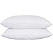 puredown White Goose Feathers Down Pillows, Hotel Bed Pillows Standard/Queen Size Set of 2, Soft Pillows for Sleeping with 100% Cotton Cover