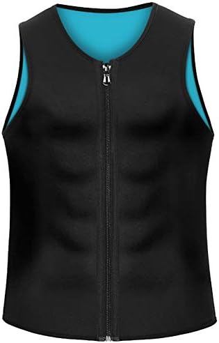 Men Sauna Sweat Vest Waist Trainer Hot Neoprene Sauna Suit Corset Body Shaper Zipper Tank Top Workout Shirt