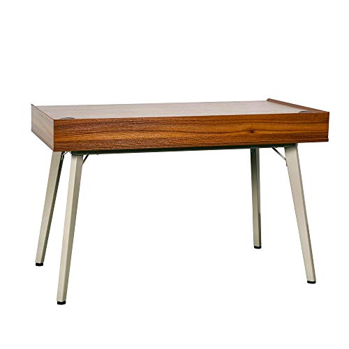 KARMAS PRODUCT 47" Home Office Computer Desk with Drawer,Simple Stylish Design PC Laptop Writing Study Table Multipurpose Workstation Retro Furniture,Wood&Metal,Brown