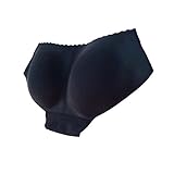 Charberry Fashion Lady Padded Seamless Butt Hip Enhancer Shaper Underwear (L, Black)