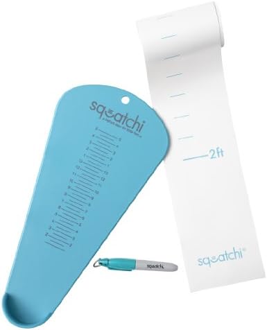Child Growth Chart with Foot Measuring Chart – Keepsake Kit with Removable, Wall Hanging, Kids Measuring Tape Height Ruler &amp; Squatchi Shoe Sizer for Kids
