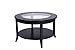 Phoenix Home Coventry Round Wood Coffee Table with Glass Inlay, Earthy Espresso