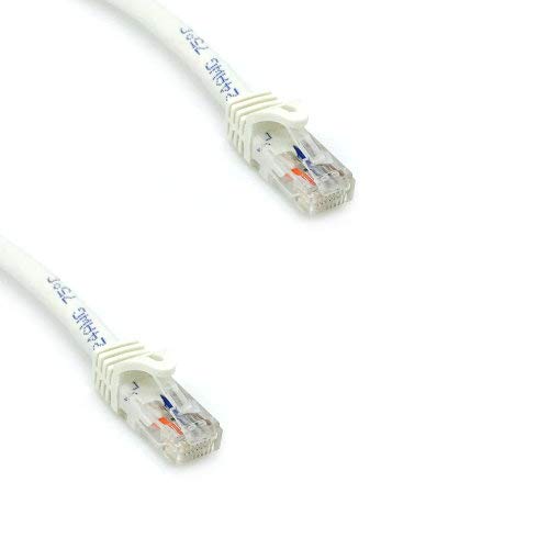 Kentek 100 Feet FT CAT6A UTP Patch Cable 24 AWG 600 MHz 10G 10Gbps Category 6a Unshielded Twisted Pair Snagless Molded Boot Ethernet RJ45 Network Internet Cord White