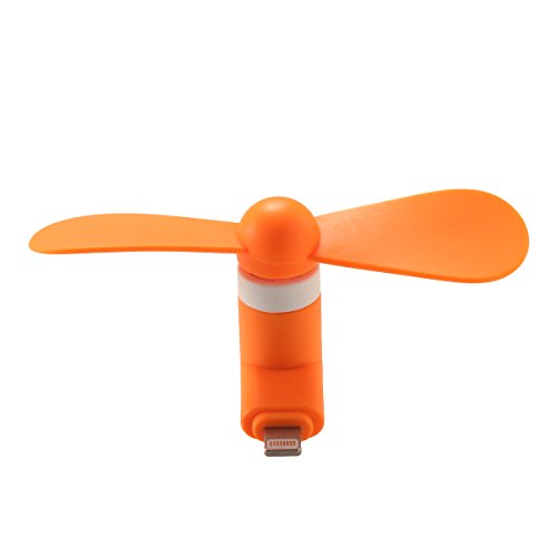 Pandawell 8-pin Lighting Mobile Phone Fan Portable Dock Cool Cooler Rotating Fan for Apple iPhone 6S / 6S Plus / iPhone 6 / 6 Plus / iPhone SE / 5S - Orange