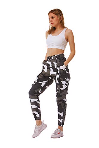 AIDEAONE-Damen-Hosen-Camouflage-High-Waist-Sport-Hosenanzug-Trainingshose