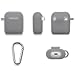 GMYLE AirPod Case, Silicone Protective Cover Skins with Keychain for Airpods Earbuds Wireless Charging Case, Accessories Set Compatible with Apple AirPods 2 & 1, Ash Grey [Front LED Visible]