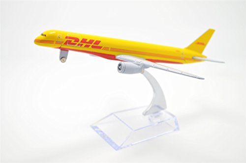 757 DHL Cargo Airplane Diecast with Desk Stand