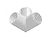 PVC Elbow Corner Side Outlet Tee Fitting, Furniture Grade 3way 1 inch, White [Pack of 5] (3way 1 inch)