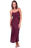 Del Rossa Women's Classic Satin Camisole Full Length Nightgown