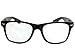 Fashion Glasses Semi Rimless Clear Lens Retro Eyewear (Black-Classic)