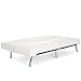 Best Choice Products Modern Leather Futon Sofa Bed Couch Recliner Lounger Sleeper w/ Chrome Legs - White