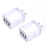 USB Wall Charger,Sicodo 3-Port Travel Smartphone Quick Charger 2 Pack 3.1Am Block USB Adapter Power Plug Charging Station Box Compatible with iPhone X/8/7 iPad,Samsung,and Other USB Plug Devices