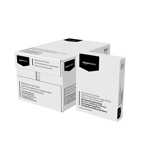 Amazon Basics Multipurpose Copy Printer Paper, 8.5 x 11 Inch 20Lb Paper