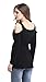 Mooncolour Womens 3/4 Sleeve Hollow Out Casual Loose Solid Blouse Tops 0705_black US Large