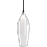 Kuzco Lighting Victoria 4" Pendant | Chrome Finish | Clear Glass Shade with Frosted Inner Diffuser | Modern LED Drop Pendant 