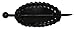 Oval Hair Pin with Edge Weaving - Black