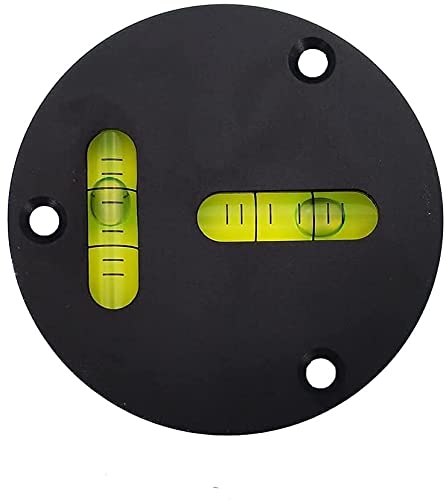 Umei Universal Glass Level Metal Round Horizontal Bubble T-Type Two-Way Level Instrument Metal Level Diameter 60mm Accuracy 5 ′ / 2mm It can be Fixed with Screw Holes(Black