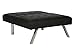 DHP Emily Accent Chair with Split-Back and Chrome Legs, Black Faux Leather