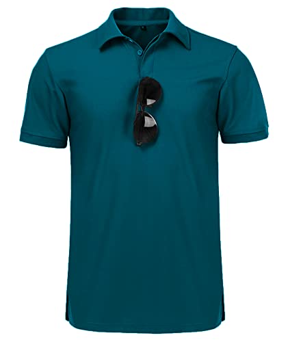 JACKETOWN Men's Short Sleeve Polo Shirt Quick Dry Breathable Polo Tennis Polo Summer Men's Golf Sports Shirt Casual Basic Polo