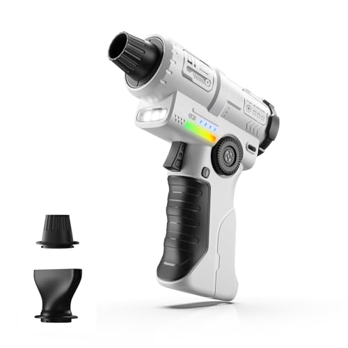 yAyusi Rechargeable Electric Dust Collector,130000 RPM High Power Electric Air Dust Collector,with LED,Continuous Speed Control,Suitable for Outdoors,Home and Cars