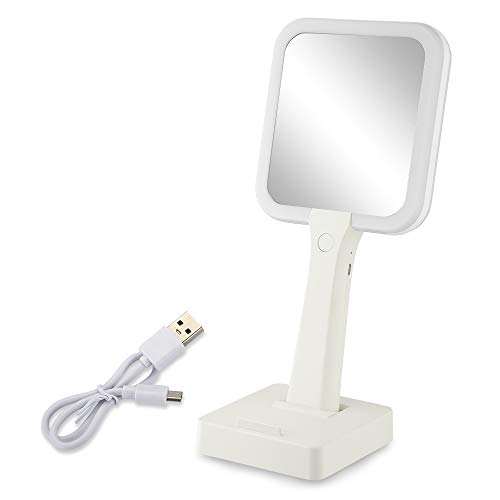 Lighted Makeup Mirror with 3 Colors Dimmable Lighting,Square Makeup