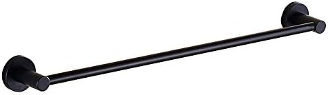 AUSWIND Antique Stainless Steel Black Oil Finished Towel Bar Round Base Wall Mount Single Towel Rack TO9 (Long19.68inch or 15.75inch) (15.75inch)