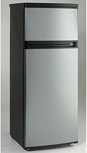 Avanti RA7316PST 2-Door Apartment Size Refrigerator, Black with Platinum Finish