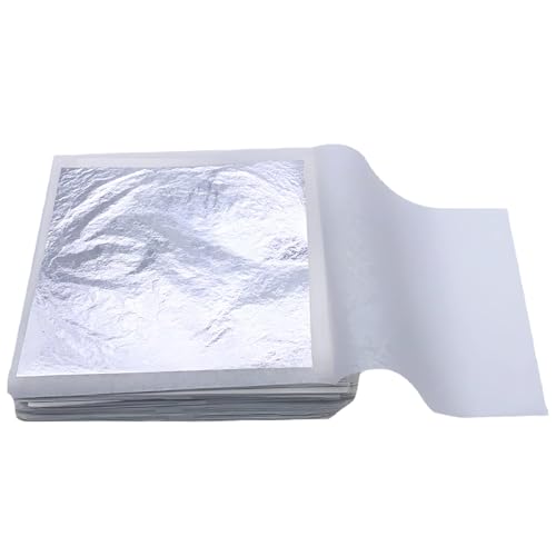 30 Double-Layer Silver Leaf Sheets, 4.3X4.3 Inches, Pure 999 Silver Foil for Crafts, DIY Projects, Furniture, and Home Decor