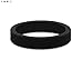 QALO Women's Rubber Silicone Ring, Smooth Stackable, Wedding Ring for Women, Breathable, Durable Engagement Silicone Band, 4.5mm Wide 2mm Thick, Jet Black, Size 7