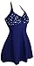 Aleumdr Women's Vintage Sailor Halter One Piece Navy Stars Printing XXL