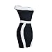TheFound Women's Black and white Stripes Cocktail Party Evening Bodycon Dress