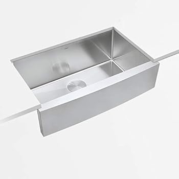 Zuhne 30 Inch Single Bowl Farmhouse Curved Apron Front Stainless Steel Kitchen Sink 16 Gauge Buy Online At Best Price In Uae Amazon Ae