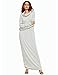 Verdusa Women's Casual Long Sleeve Cowl Neck Shift Long Maxi Dress with Pocket Light Gray L