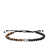 Fossil Men's Beaded Bracelet, Color: Black/Brown