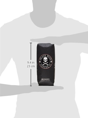DEATH WISH COFFEE, ORGANIC AND FAIR TRADE DARK ROAST WHOLE BEAN COFFEE, 16 OZ
