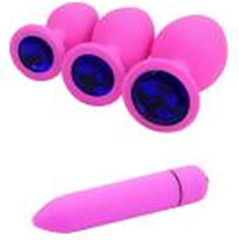 MVNTOO Care U (But-t Plu-g Set + vibritor) Silicone to-ys for Woman anale Beads But-tPlu-g 29 Light Purple vibritors,Blue