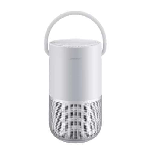 Bose Altavoz inteligente portátil: altavoz inalámbrico Bluetooth con control de voz Alexa incorporado, plateado
