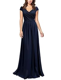 Miusol vestido de fiesta de boda, sin mangas, cuello en V, vintage, para mujer