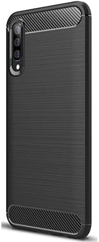 Dylc Samsung Galaxy A70 Case, Ultra Thin Light Weight Carbon Fiber TPU Full Protection Shockproof Anti Fingerprint Phone Case Protective Cover for Samsung Galaxy A70(Black)
