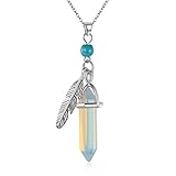 Crystal Necklace, Adan Banfi Fashion Natural Stone Bullet Shaped Necklace with Hexagonal Pointed Pendant - Daily, Festival, Parties & Gifts Choice