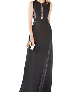 BCBG Max Azria Women's Lace Ashlee Prom Gown Dress Black 8
