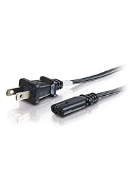 C2G Cables To Go 27398 18 AWG 2-Slot non-polarized Power Cord (6 pies, Negro)