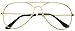 Tantino® Retro Aviator Clear Lens Glasses Super Vintage Classic Fashion Gold Metal Frame Eyeglasses
