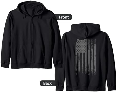 Prayersavenu アメリカ国旗　ジップフーディー Amazon.com: Black American Flag - Patriotic Freedom Dark Zip